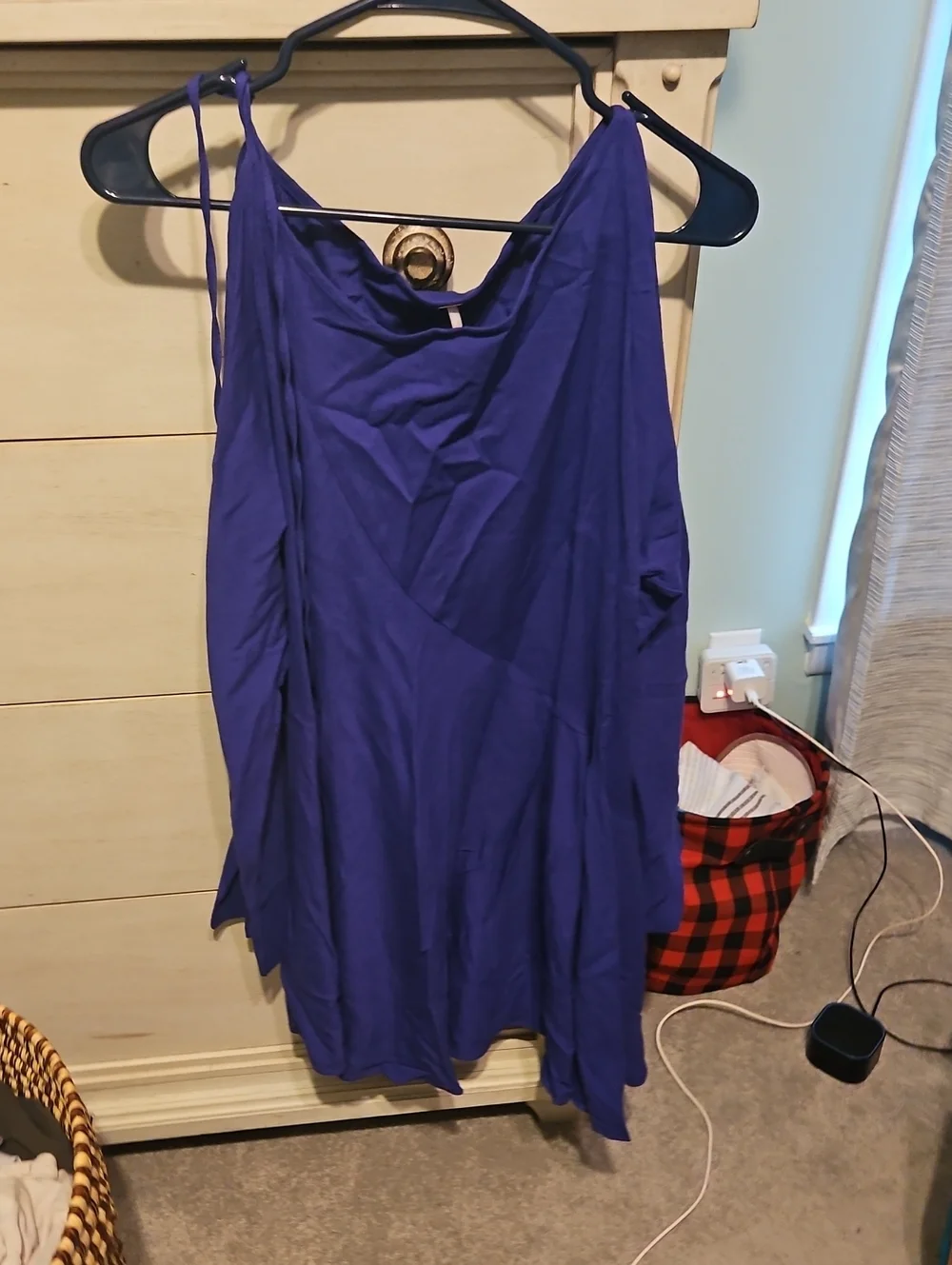 Free People Royal Purple Cold Shoulder  Mini Dress/tunic